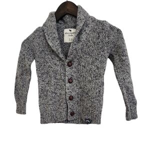 Abercrombie Kids Gray Knit V-neck Button Up Cardigan Sweater Boy's 5-6